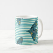 Seamless pattern with hand drawn bird buletive sil koffiemok (Voorkant rechts)