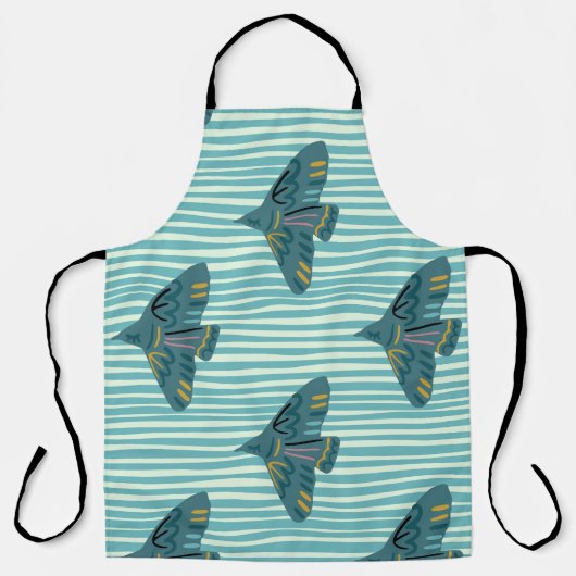 Seamless pattern with hand drawn bird buletive sil schort (Voorkant)