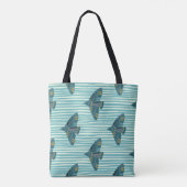 Seamless pattern with hand drawn bird buletive sil tote bag (Achterkant)