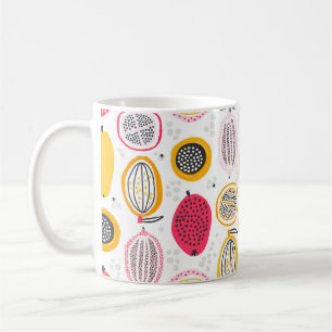 Seamless pattern with hand drawn exotic fruits. Ab Koffiemok