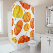 Seamless pattern with handdrawn watercolor orange douchegordijn (In situ)
