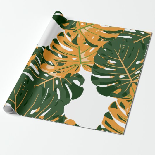 Seamless Pattern with Hawaiian Rainforest. Retro C Cadeaupapier (Uitgerold)