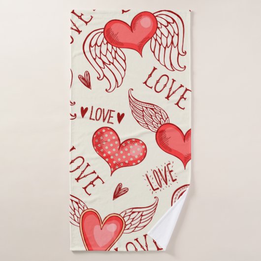 Seamless pattern with hearts. Happy Valentine's Da Badhanddoek (Badhanddoek)