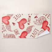 Seamless pattern with hearts. Happy Valentine's Da Badhanddoek (Badhanddoek)