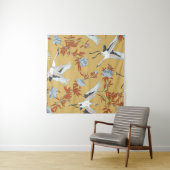Seamless pattern with Japanese white cranes and pe Wandkleed (In Situ (horizontaal))
