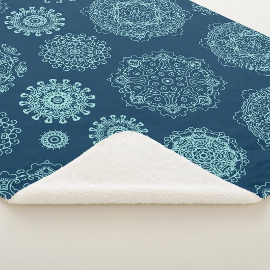 Seamless pattern with laced snowflakespattern, ara sherpa deken (3/4)