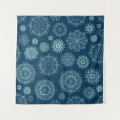 Seamless pattern with laced snowflakespattern, ara wandkleed (Voorkant (horizontaal))