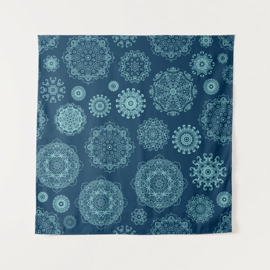 Seamless pattern with laced snowflakespattern, ara wandkleed (Voorkant (horizontaal))