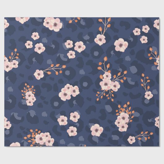 Seamless pattern with leopard skin and pink small cadeaupapier (Vlak)