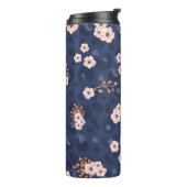 Seamless pattern with leopard skin and pink small thermosbeker (Gedraaid links)