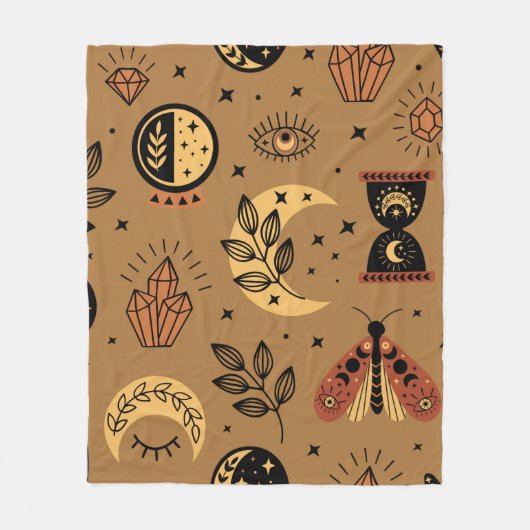 seamless pattern with magical elements fleece deken (Voorkant)