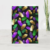 Seamless Pattern with Mardi Gras feathers Aankondiging (Voorkant)
