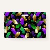 Seamless Pattern with Mardi Gras feathers Badge (Voorkant)