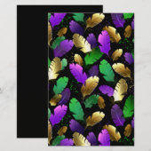 Seamless Pattern with Mardi Gras feathers Briefpapier (Voorkant / Achterkant)