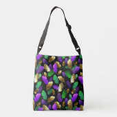 Seamless Pattern with Mardi Gras feathers Crossbody Tas (Achterkant)
