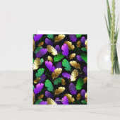 Seamless Pattern with Mardi Gras feathers Feestdagen Kaart (Achterkant)