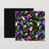 Seamless Pattern with Mardi Gras feathers Feestdagenkaart (Voorkant / Achterkant)