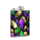 Seamless Pattern with Mardi Gras feathers Heupfles (Rechts)