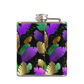 Seamless Pattern with Mardi Gras feathers Heupfles (Achterkant)