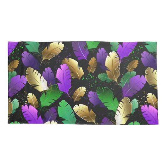 Seamless Pattern with Mardi Gras feathers Kussensloop (Achterkant)