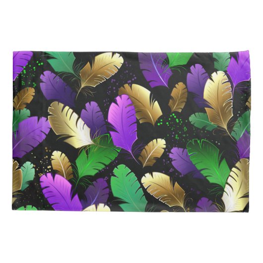 Seamless Pattern with Mardi Gras feathers Kussensloop (Achterkant)