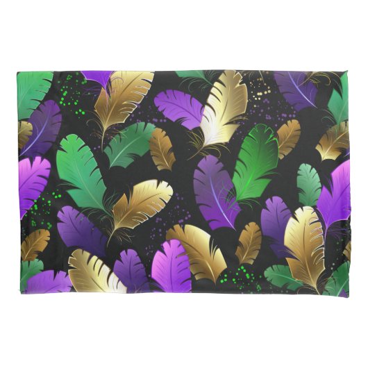 Seamless Pattern with Mardi Gras feathers Kussensloop (Voorkant)