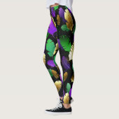 Seamless Pattern with Mardi Gras feathers Leggings (Links)