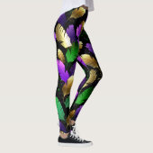 Seamless Pattern with Mardi Gras feathers Leggings (Rechts)