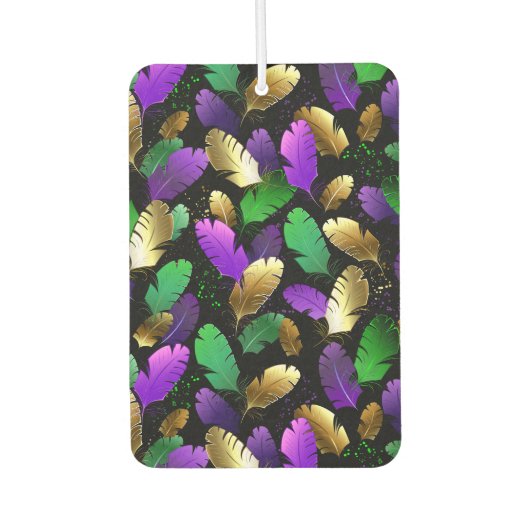 Seamless Pattern with Mardi Gras feathers Luchtverfrisser (Voorkant)