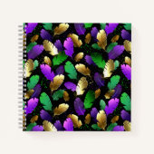 Seamless Pattern with Mardi Gras feathers Notitieboek (Voorkant)