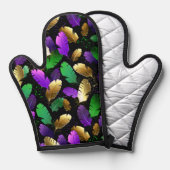 Seamless Pattern with Mardi Gras feathers Ovenwant (Voorkant / Achterkant)