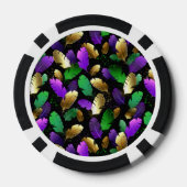 Seamless Pattern with Mardi Gras feathers Poker Chips (Achterkant)