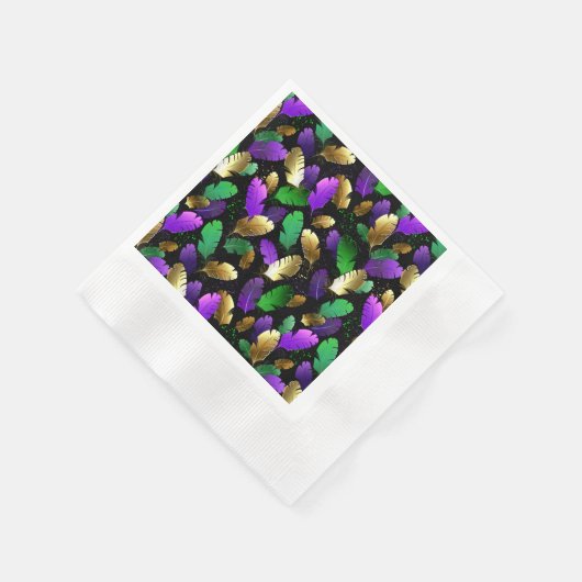 Seamless Pattern with Mardi Gras feathers Servet (Hoek)