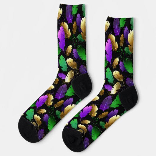 Seamless Pattern with Mardi Gras feathers Sokken (Links)