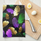 Seamless Pattern with Mardi Gras feathers Theedoek (Quarter Fold)