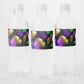 Seamless Pattern with Mardi Gras feathers Waterfles Etiket (Flessen)