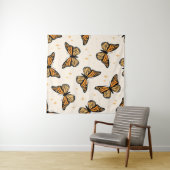 Seamless pattern with monarch butterflies. Contemp Wandkleed (In Situ (horizontaal))