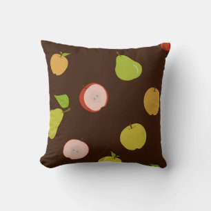 Seamless pattern with multi-colored apples and pea kussen