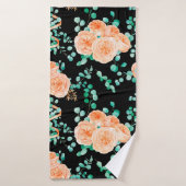 Seamless Pattern with Peach and Orange with Englis Badhanddoek (Badhanddoek)