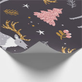seamless pattern with reindeer, fir trees and sno cadeaupapier (Hoek)