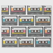 Seamless pattern with retro cassette tapes in dood cadeaupapier (Vlak)