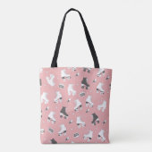 Seamless pattern with roller skates and cassette t tote bag (Achterkant)