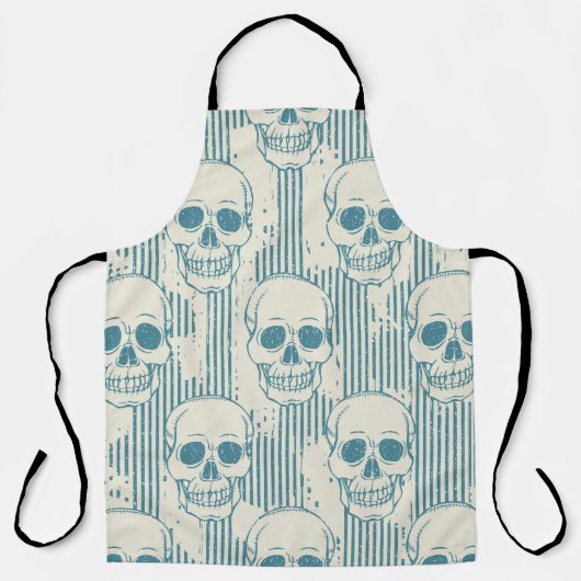 Seamless pattern with skull. Freehand drawing Schort (Voorkant)