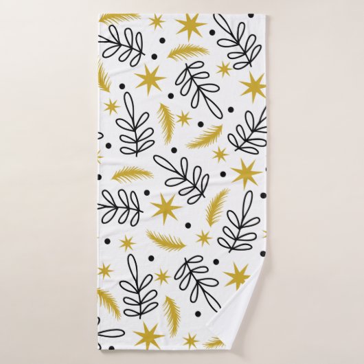 Seamless pattern with snowflakes and fir branches. badhanddoek (Badhanddoek)