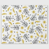 Seamless pattern with snowflakes and fir branches. cadeaupapier (Vlak)