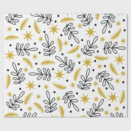 Seamless pattern with snowflakes and fir branches. cadeaupapier (Vlak)