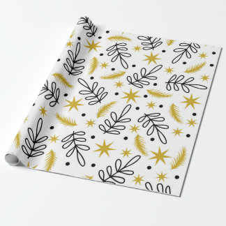 Seamless pattern with snowflakes and fir branches. cadeaupapier
