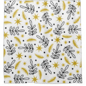 Seamless pattern with snowflakes and fir branches. douchegordijn (Voorkant)