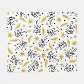 Seamless pattern with snowflakes and fir branches. fleece deken (Voorkant (Horizontaal))