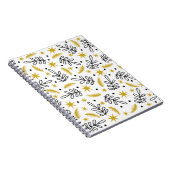 Seamless pattern with snowflakes and fir branches. notitieboek (Rechterzijde)